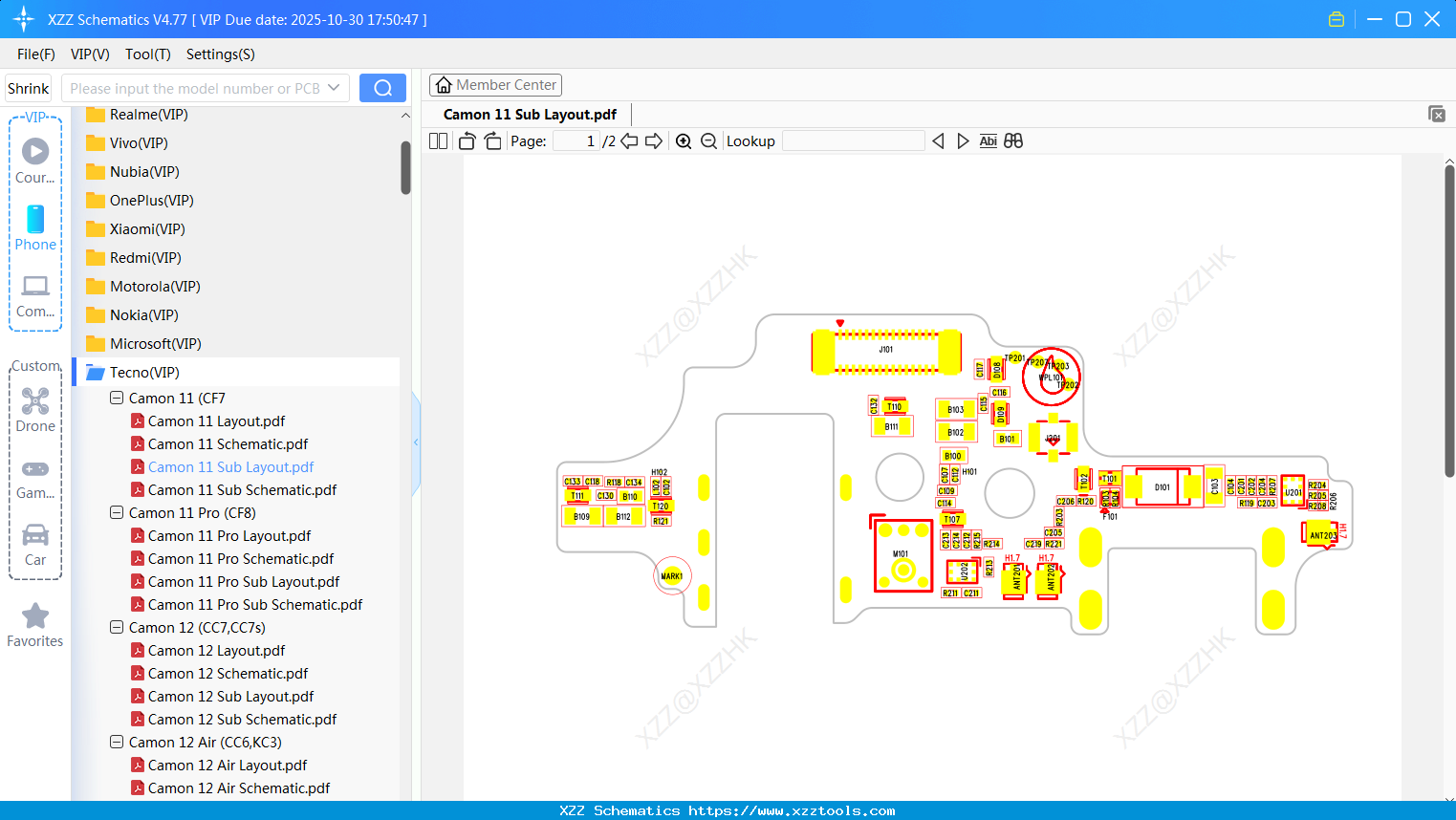 Tecno Camon 11 Sub Layout